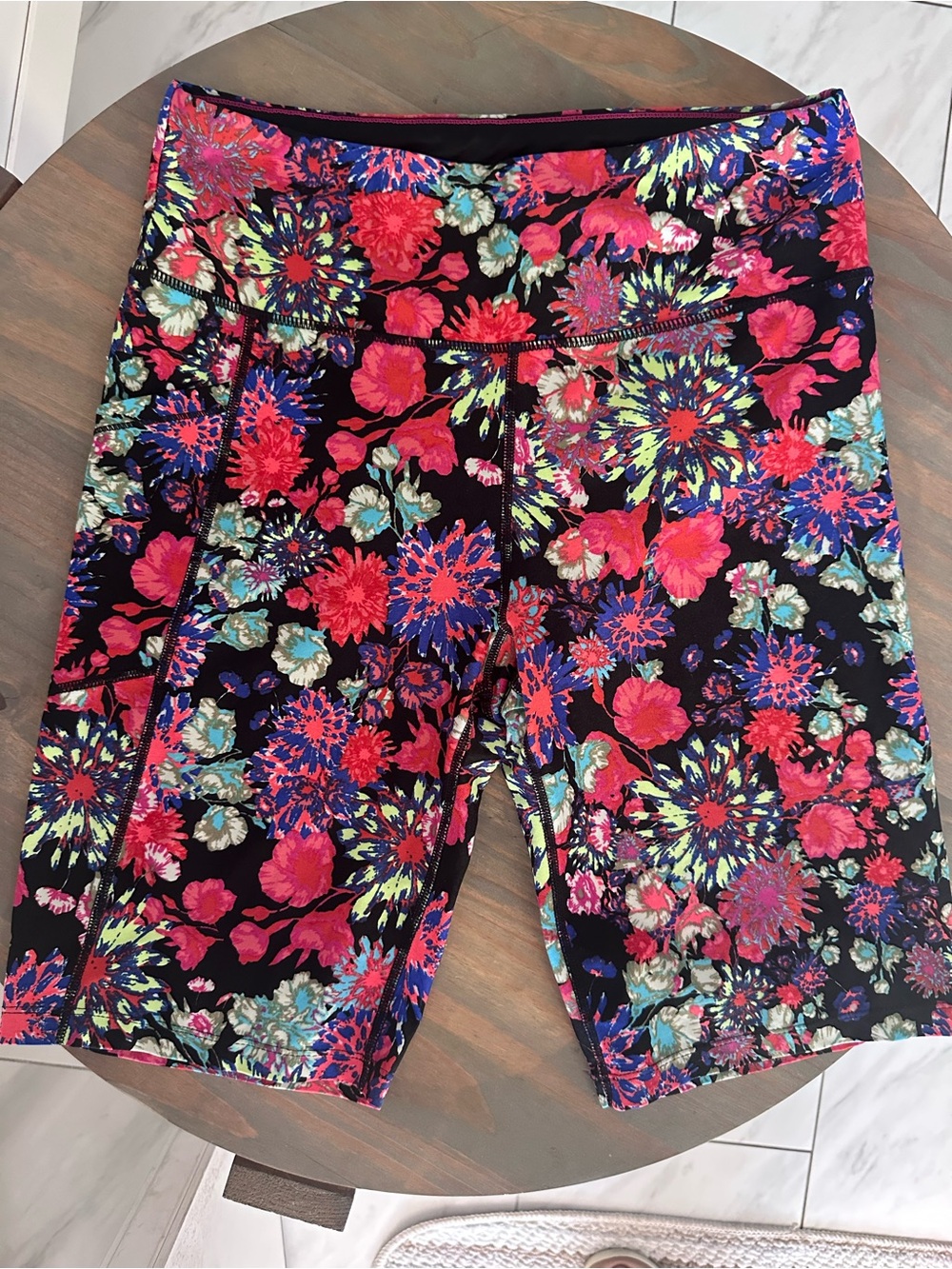 Women’s Floral Athletic Bike Shorts - Pink Multi